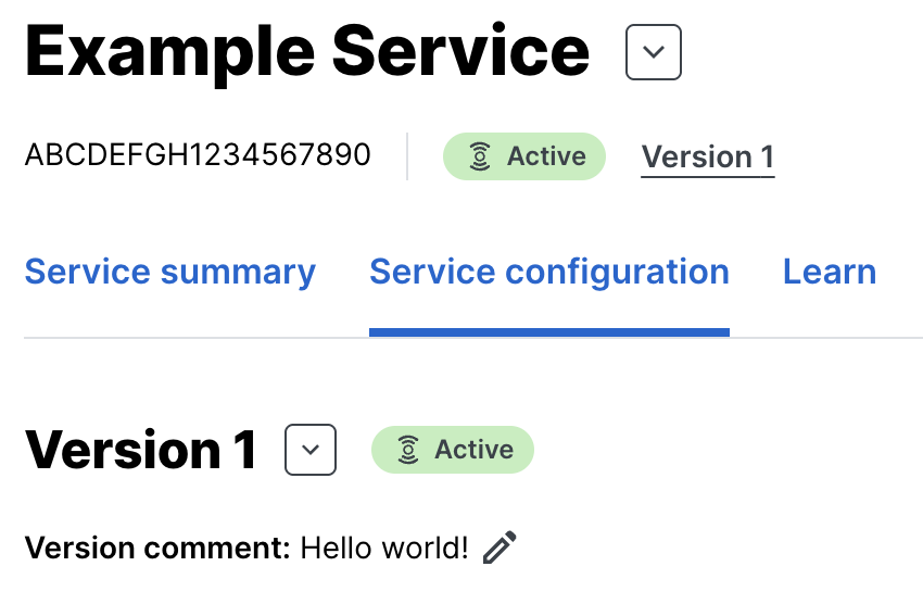 the service version